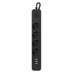 DEFENDER POWER STRIP 4 SLOTS 3XUSB 5M 99458 2