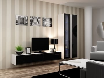 Cama VIGO 3 BI/CZ svetainės sekcija Spinta daiktams ir garso / vaizdo technikai laikyti