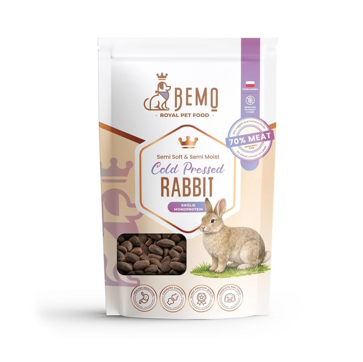 BEMO Cold Pressed Rabbit Mono - sausas maistas šunims - 70g