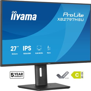 iiyama ProLite XB2797HSU-B1 kompiuterio monitorius 68,6 cm (27") 1920 x 1080 pikseliai „Full HD“ LED Juoda