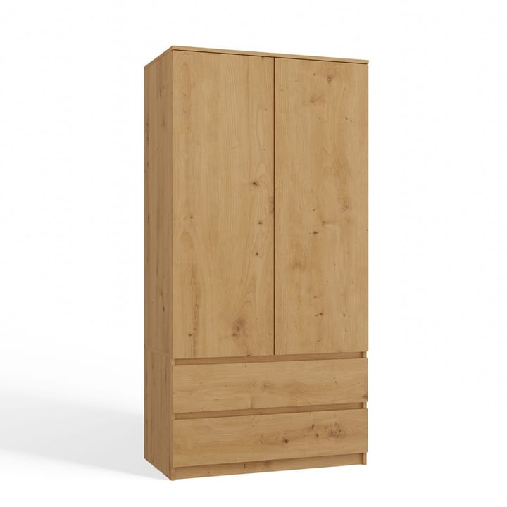 Topeshop SZAFA MALWA ART miegamojo drabužių / sieninė spinta 5 spintos 2 durys Ąžuolas Drabužinė