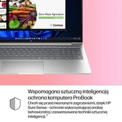HP ProBook 4 G1i AI Intel Core Ultra 7 255U nešiojamasis kompiuteris 40,6 cm (16") WUXGA 16 GB DDR5-SDRAM 512 GB SSD Wi-Fi 6E (802.11ax) Windows 11 Pro AI PC sidabrinis 8