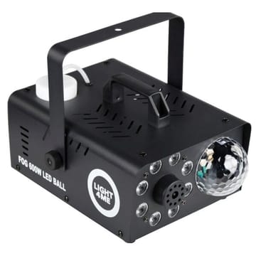 LIGHT4ME Fog 600W LED Ball - dūmų ir rūko generatorius su dūmų apšvietimo efektu + diskotekos kamuolys
