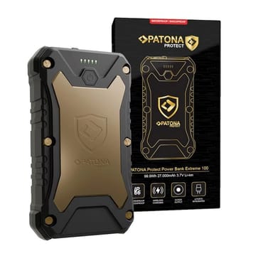 PATONA Protect Išorinė baterija Extreme 100 PD65W 27000 mAh su belaidžiu įkrovimu