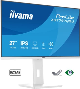 iiyama ProLite XB2797QSU-W1 kompiuterio monitorius 68,6 cm (27") 2560 x 1440 pikseliai Quad HD LED Balta