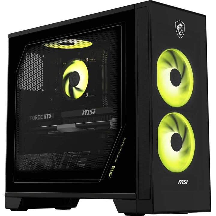 MSI MAG Infinite S AI 2NVL5-016EU Intel Core Ultra 5 225F 16 GB DDR5-SDRAM 512 GB SSD NVIDIA GeForce RTX 5060 Windows 11 Home Desktopas PC Juoda