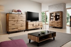 Cama LOTTA SET 2 WOT+B svetainės sekcija Spinta daiktams ir garso / vaizdo technikai laikyti 1