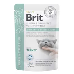 BRIT VD Urinary and Stress Relief Pouch Box - drėgnas pašaras katėms - 12x85g 2