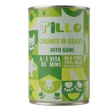 TILLO Chunks in gravy Game - šlapias kačių maistas - 415g
