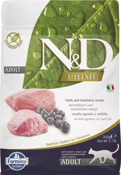 FARMINA N&D Prime Cat Lamb and Blueberry Adult  - sausas kačių maistas - 300 g