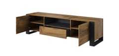 Cama WOOD RTV TV stovas / baldas garso ir vaizdo aparatūrai 1 stalčiai 2 spintos 3