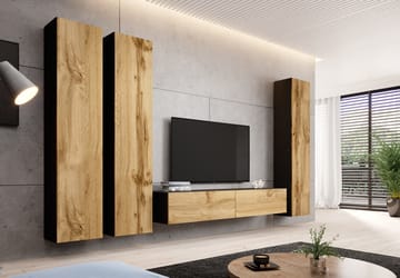 Cama VIGO 1 C/DW svetainės sekcija Spinta daiktams ir garso / vaizdo technikai laikyti
