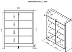 Cama PORTO komoda 100x38x130 ąžuolas/juoda 4