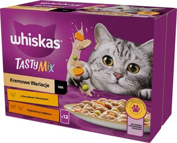 WHISKAS Tasty Mix - drėgno kačių ėdalo - 12x85g