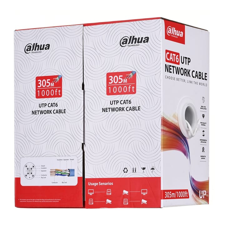 Dahua Technology PFM920I-6UN-C-V2 tinklo kabelis Balta 305 m Cat6 U/UTP (UTP)