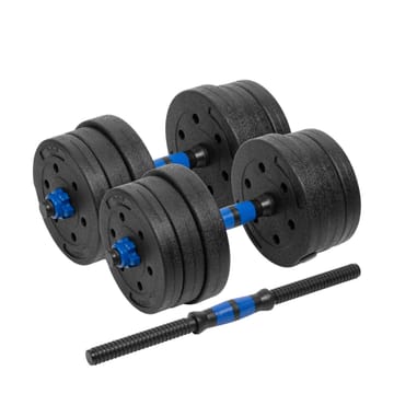 REBEL ACTIVE Reguliuojami bitumo hanteliai su jungtimi 2x10 kg