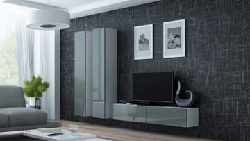 Cama VIGO 9 BI/SZ svetainės sekcija Spinta daiktams ir garso / vaizdo technikai laikyti