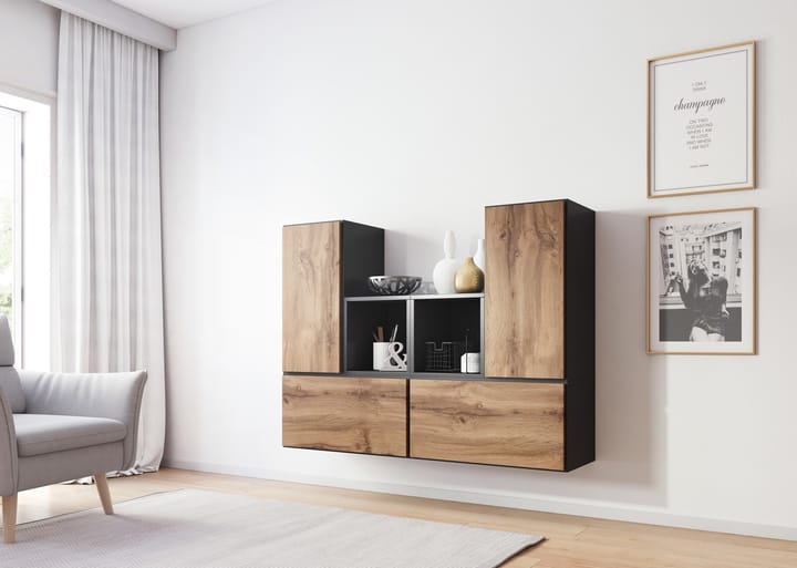 Cama ROCO18 ANTR/WO svetainės sekcija Spinta daiktams ir garso / vaizdo technikai laikyti