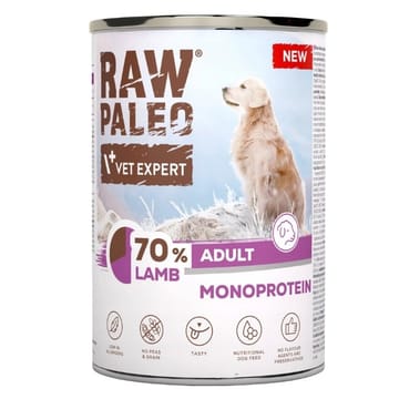 VETEXPERT Raw Paleo Mono Ėriena - drėgnas ėdalas šunims - 400g