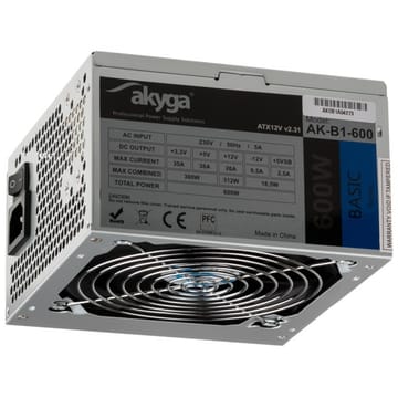 Akyga AK-B1-600 maitinimo blokas 600 W 20+4 pin ATX ATX Pilka