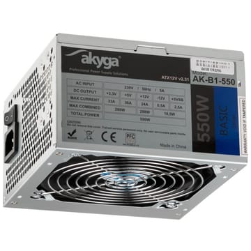 Akyga AK-B1-550 maitinimo blokas 550 W 20+4 pin ATX ATX Pilka