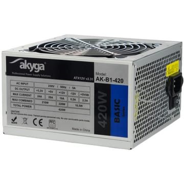 Akyga AK-B1-420 maitinimo blokas 420 W 20+4 pin ATX ATX Pilka