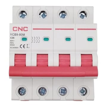 Automatinis jungiklis, 4P, 25 A, C klasės, 6kA