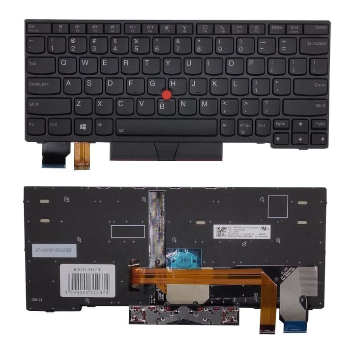 Nešiojamo kompiuterio klaviatūra Lenovo Thinkpad X13, su pašvietimu, su trackpoint, US