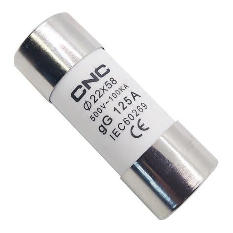 Saugiklis, 500 V, gG 125 A, 22x58 mm