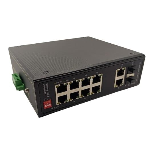 PoE šakotuvas 8x Gigabit PoE+2x Gigabit UPLINK, SFP, 120 W Industrial