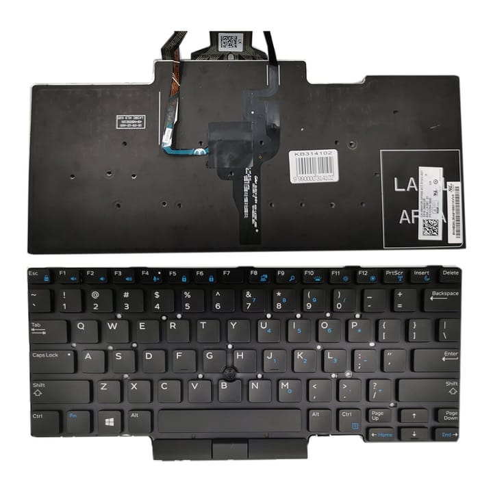 Nešiojamo kompiuterio klaviatūra Dell Latitude E5450, E5470, E5480 su apšvietimu ir „trackpoint“