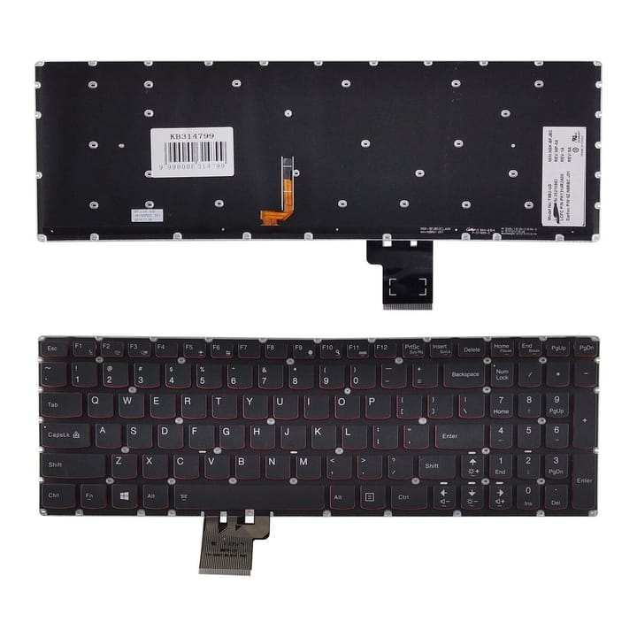 Nešiojamo kompiuterio klaviatūra Lenovo Erazer Y50, Y50-70, Y70-70; Ideapad, U530 su pašvietimu