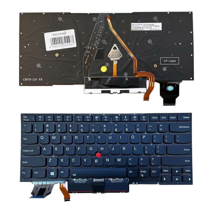 Nešiojamo kompiuterio klaviatūra Lenovo X1 Carbon Gen 7, su pašvietimu, su trackpoint, US