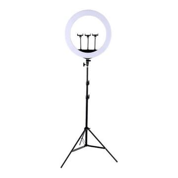 LED žiedinė lempa 45cm, su trikoju stovu iki 2.1m