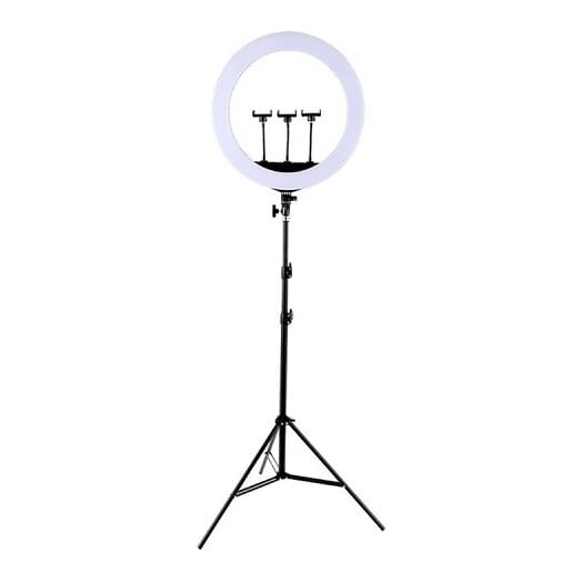 LED žiedinė lempa 45cm, su trikoju stovu iki 2.1m