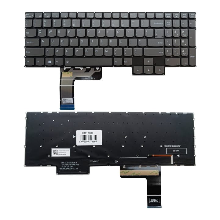 Nešiojamo kompiuterio klaviatūra Lenovo Legion LOQ 15APH8, su pašvietimu, US