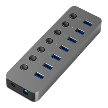 Adapteris USB A 3.0 - 7 x USB 3.0 su jungikliais