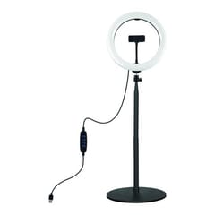 LED žiedinė lempa 26cm, su stovu 25.5-140.7cm, USB