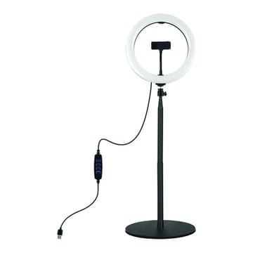 LED žiedinė lempa 26cm, su stovu 25.5-140.7cm, USB