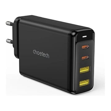 USB-C įkroviklis nešiojamam kompiuteriui ir telefonui CHOETECH GaN 2x USB Type-C, 2x USB Type-A, 140 W, PD3.1, QC3.0