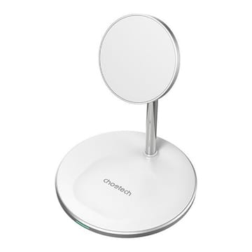 Belaidis įkroviklis CHOETECH, 15 W, 2in1, magnetinis, baltas su stovu