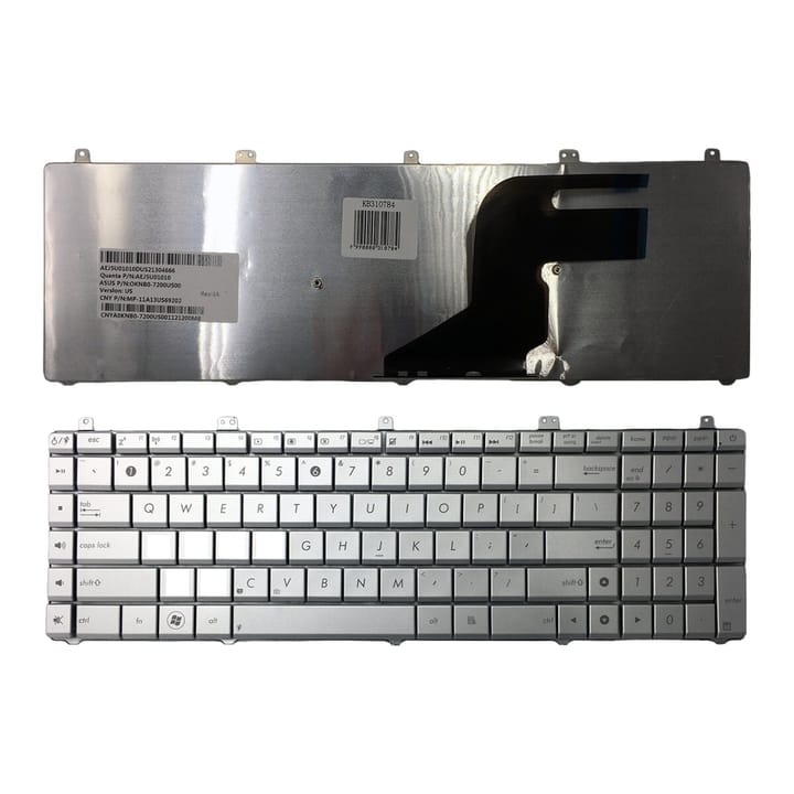 Nešiojamo kompiuterio klaviatūra ASUS N55 N55SL (sidabrinė)
