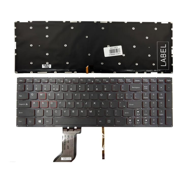 Nešiojamo kompiuterio klaviatūra Lenovo Ideapad Y700, Y700-15ISK, Y700-17ISK su apšvietimu