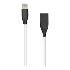 Silikoninis kabelis USB- Lightning, 1m (baltas)