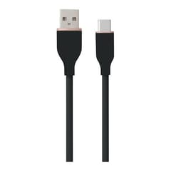 Silikoninis kabelis USB Type-A - Type-C (juodas, 2m)