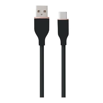 Silikoninis kabelis USB Type-A - Type-C (juodas, 2m)