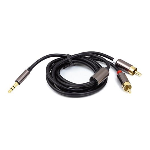 Audio kabelis 3,5 mm - 2x RCA, 1m