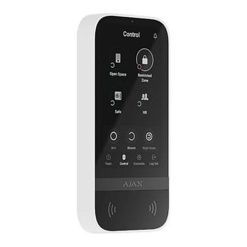 Ajax KeyPad TouchScreen belaidė valdymo klaviatūra liečiamu ekranu (balta)