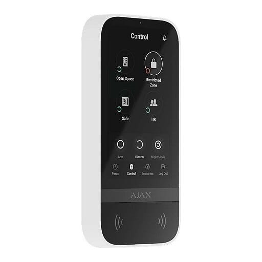 Ajax KeyPad TouchScreen belaidė valdymo klaviatūra liečiamu ekranu (balta)