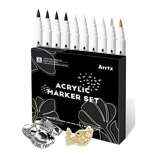Profesionalūs akriliniai markeriai - flomasteriai ARRTX, 4 spalvų 10vnt.